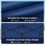 Garden Parasol, Double-Sided Sun Umbrella with LED Solar Lights, Patio Parasol for Outdoor - Image 7