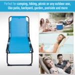 Foldable Chaise Lounge, 4-Position Reclining Back, Trifold Portable design and Breathable Mesh for Poolside,Camping, Hiking - Light Blue - Image 7