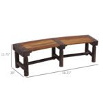 Wooden Garden Bench, Semicircular Round Outdoor Tree Bench, Wrap Around Park Bench for Yard, Patio, Deck, Lawn, Brown - Image 3