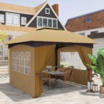 11' x 11' Outdoor Gazebo, Double Roof Patio Gazebo with Curtains, Church Windows, Galvanized Steel Frame - Image 8
