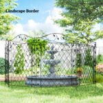 Garden Fence, 4 Pack Steel Fence Panels, 11.5' L x 43" H, Rust-Resistant Decorative Border Flower Edging for Yard, Landscape, Patio, Outdoor Decor, Wavey Vines - Image 7