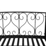 7' Metal Arch Garden Bridge Arc Footbridge with Side Railings Decorative Scrollwork, Black - Image 7