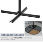 10FT Cantilever Umbrella, Offset Patio Umbrella with Crank and Cross Base for Deck, Backyard, Pool and Garden, Hanging Umbrellas, Navy Blue - Image 6