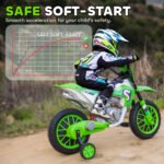 12V Kids Motorcycle w/ Treaded Tires, 5mph Top Speed Electric Bike for Kids, Ride On Motorcycle w/ Training Wheels, Battery Charger, Spring Suspension - Image 7