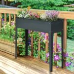 Metal Raised Garden Bed, Elevated Planter Box with Legs and Drain Holes, 39" x 12" x 32", Dark Gray - Image 2