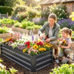 Galvanized Raised Garden Bed, 4' x 2' x 1' Metal Planter Box, for Growing Vegetables, Flowers, Herbs, Succulents, Gray - Image 2