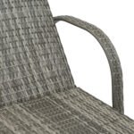 Outdoor Chaise Lounge, 5-Level Adjustable Backrest Rattan Pool Lounge Chair with Wheels, Cushion & Headrest, Black - Image 8