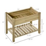 36" x 20" x 30" Raised Garden Bed, Elevated Wood Planter Box with Legs and Storage Shelf for Backyard, Patio, Balcony to Grow Vegetables, Herbs, and Flowers - Image 3