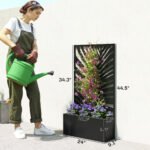Metal Garden Bed with Trellis for Climbing Plants, Freestanding or Wall Mounted Flower Bed for Garden, Patio, Balcony - Image 3