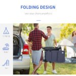 2 Piece Outdoor Patio Furniture Set with 2 Folding Padded Rocking Chairs, Bistro Style for Porch, Camping, Balcony, Navy Blue - Image 4