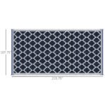 Reversible Outdoor Rug, 9' x 18' Waterproof Plastic Straw Floor Mat, Portable RV Camping Carpet, Large Floor Mat for Backyard, Deck, Picnic, Beach, Blue & White - Image 3