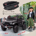 Ride on Truck Car with 2-Seater, 24V Electric Car with 4 Motors, Remote Control, Spring Suspension for 3-8 Years - Image 3