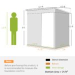 6' x 4' Outdoor Garden Shed, Metal Storage Shed with Lockable Door and Gloves for Backyard Garden Patio, Dark Gray - Image 3