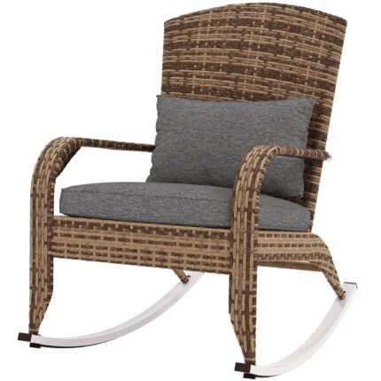 Adirondack Chair with Outdoor Wicker Rocking Chair