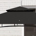 8' x 5' BBQ Grill Gazebo, 2-Tier Outdoor BBQ Gazebo with 2 Side Shelves, Storage Baskets, Ceiling Hook, Dark Gray - Image 8