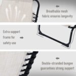 Foldable Chaise Lounge, 3-Position Reclining Back, Portable design and Breathable Mesh for Poolside, Camping, Hiking - Cream White - Image 6