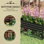 Galvanized Raised Garden Bed, Metal Planter Box with Legs, Storage Shelf and Bed Liner, Black - Image 5