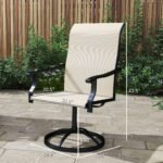 Patio Swivel Chairs Set of 2, High Back Patio Dining Chairs with All-Weather Mesh for Backyard, Lawn, Garden, Beige - Image 3