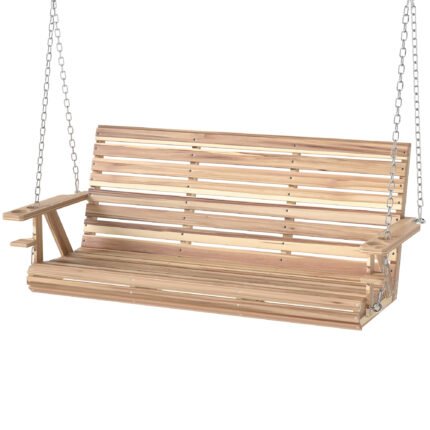 3-Seater Swing Bench with Wooden Porch Swing
