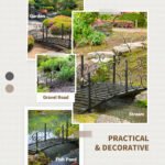 6' Metal Arch Backyard Garden Bridge, Safety Siderails, Arc Footbridge for Backyard Creek, Stream, Pond - Image 6