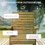 Wooden Outdoor Rocking Chair, Traditional Slatted Wood Rocker Chair with Armrests and High Backrest for Indoor & Outdoor, Light Brown - Image 6