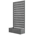 Trellis Planter for Climbing Plants, Raised Garden Bed with Trellis, Planter Box for Outdoor Garden, Dark Gray