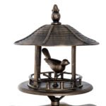 3 in 1 Garden Bird Bath Bowl Pedestal with Bird Feeder, Large Water Basin, Underneath Flower Planter, Bronze - Image 8