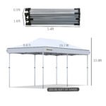 10'x20' Aluminum Pop Up Canopy Tent, Upgraded Thicker Tube Instant Party Tent with Wheeled Bag, 2-Level Adjustable, XL Large Ground Stakes for Events Patio Backyard - Image 3