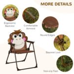 Kids Table and Chair Set, Outdoor Folding Garden Furniture, Picnic Table for Patio Backyard, with Removable & Height Adjustable Sun Umbrella, Brown - Image 6
