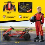 24V 7AH Kids Electric Go Kart, 8.1 MPH Battery Powered Drift Kart with Dual Motors, Soft Start for 8-12 Years - Image 3