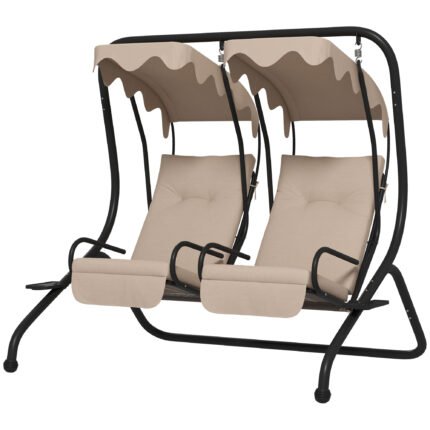 2-Seater Outdoor Porch Swing with Canopy