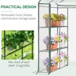 5' x 5' x 6' Mini Walk-in Greenhouse Kit, Portable Green House with 3 Tier Shelves, Roll-Up Door, and Weatherized Plastic Cover for Backyard Garden, Clear - Image 7