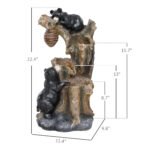 22.4" Outdoor Fountain, 3-Tier Resin Resin Bears and Honey Beehive Outdoor Waterfall Fountain with LED Lights, Pump - Image 3