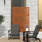 Decorative Privacy Fence Screen, Metal Outdoor Privacy Screen Climbing Plant Trellis with Stand, Bamboo Brown - Image 8