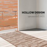 78" H x 48" W Metal Outdoor Privacy Screen, Freestanding Decorative Privacy Fence Screen for Balcony, Brown - Image 4