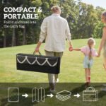 Reversible Outdoor Rug, Waterproof Plastic Straw with Carry Bag, 9' x 18', Black & White Lantern - Image 4