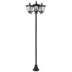 Outdoor Lamp Post Lights, Triple Head Solar Powered Lamp, Street Vintage Solar Post Lamp, for Backyard, Garden Pathway, Driveway, 72 Inches