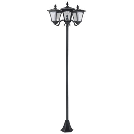 Outdoor Lamp Post Lights with Triple Head Solar Powered Lamp