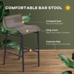 3 Piece Bar Height Outdoor Bistro Set for 2, Tan - Image 4