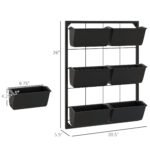3-Tier Hanging Planter with 6 Pots for Indoor and Outdoor Use, Wall Planter, Self Draining & Wall Mounted, Black - Image 3