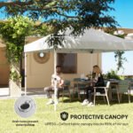 10' x 10' Pop Up Canopy Tent with 2 Half Sidewalls, UV50+ Instant Sun Shelter with Wheeled Carry Bag - Image 7