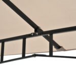 10' x 10' Outdoor Patio Gazebo Canopy Tent with Mesh Sidewalls, 2-Tier Canopy for Backyard, Beige - Image 8