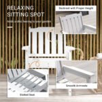 All-Weather Patio Chair, HDPE Patio Dining Chair, Heavy Duty Wood-Like Outdoor Furniture for Garden, Backyard, Deck, Porch, Lawn, White - Image 4