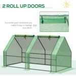 Portable Mini Greenhouse, Outdoor Garden with Large Zipper Doors and Water/UV PE Cover, 6' x 3' x 3', Green - Image 7