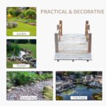 5 ft Wooden Garden Bridge Arc Footbridge with Railings for your Backyard, Natural Wood - Image 5