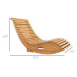 Outdoor Rocking Chair w/ Slatted Seat, Wooden Rocking Chair, 51.25" x 23.5" x 23.5", Teak - Image 3