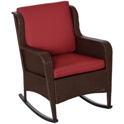 Outdoor Wicker Rocking Chair with Rattan Rocker