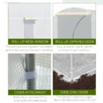 15' x 7' x 7' Walk-In Tunnel Greenhouse, Large Garden Hot House Kit with 6 Roll-up Windows & Roll Up Door, Steel Frame, White - Image 4