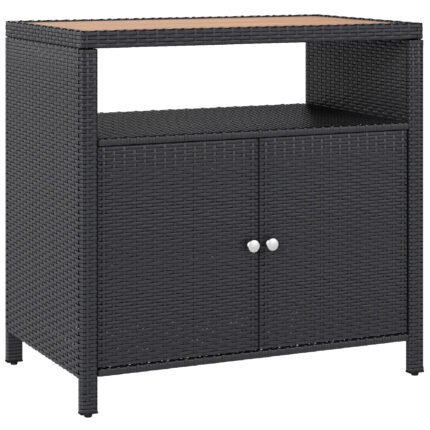 Outdoor Storage Cabinet with Acacia Wood Top