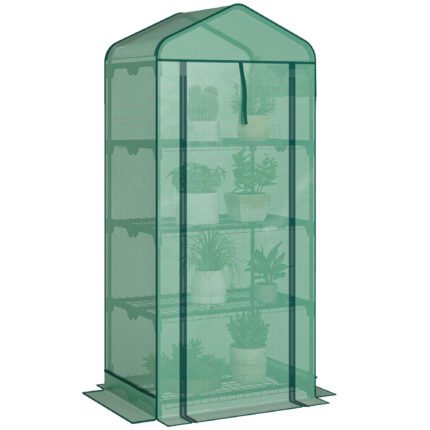 Portable Mini Greenhouse with PE Cover, Green, Dark Green